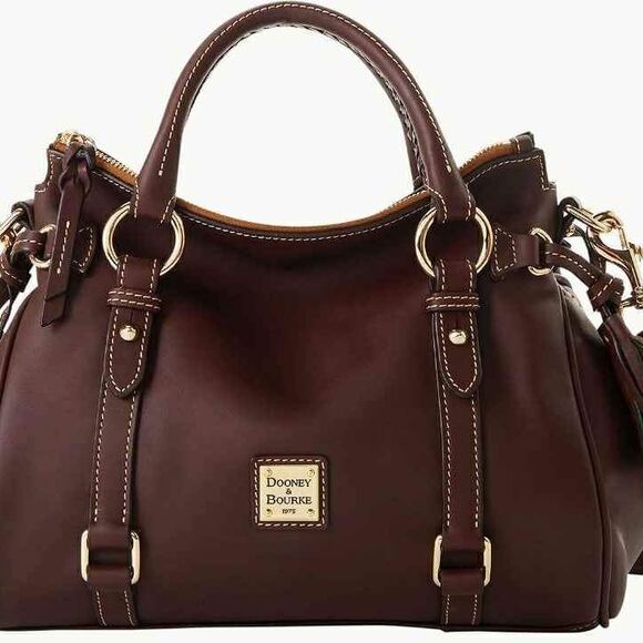 Dooney & Bourke Designer Brown Penrose Florentine Satchel Crossbody Purse Bag